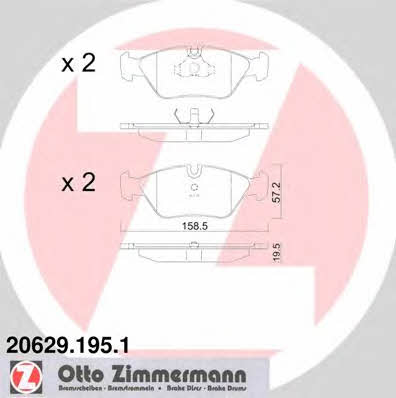 Otto Zimmermann 20629.195.1 Тормозные колодки дисковые, комплект 206291951: Отличная цена - Купить в Польше на 2407.PL!