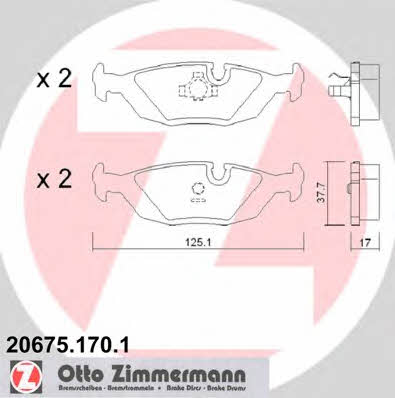 Otto Zimmermann 20675.170.1 Тормозные колодки дисковые, комплект 206751701: Отличная цена - Купить в Польше на 2407.PL!