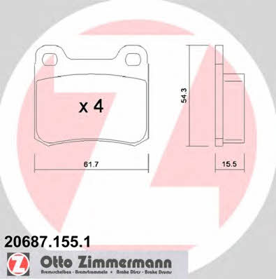 Otto Zimmermann 20687.155.1 Scheibenbremsbeläge, Set 206871551: Kaufen Sie zu einem guten Preis in Polen bei 2407.PL!