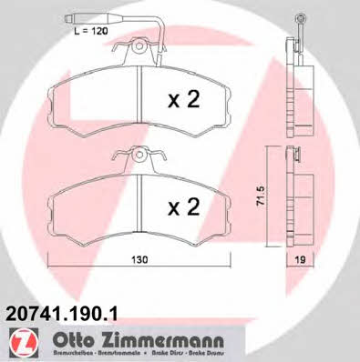 Otto Zimmermann 20741.190.1 Тормозные колодки дисковые, комплект 207411901: Отличная цена - Купить в Польше на 2407.PL!