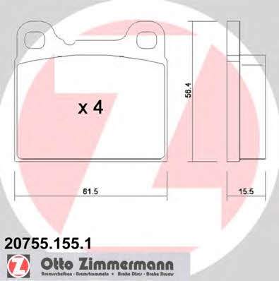 Otto Zimmermann 20755.155.1 Brake Pad Set, disc brake 207551551: Buy near me in Poland at 2407.PL - Good price!
