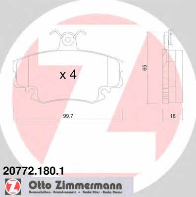 Otto Zimmermann 20772.180.1 Тормозные колодки дисковые, комплект 207721801: Отличная цена - Купить в Польше на 2407.PL!
