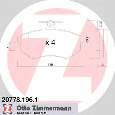 Otto Zimmermann 20778.196.1 Brake Pad Set, disc brake 207781961: Buy near me in Poland at 2407.PL - Good price!