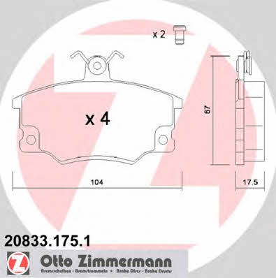 Otto Zimmermann 20833.175.1 Scheibenbremsbeläge, Set 208331751: Kaufen Sie zu einem guten Preis in Polen bei 2407.PL!