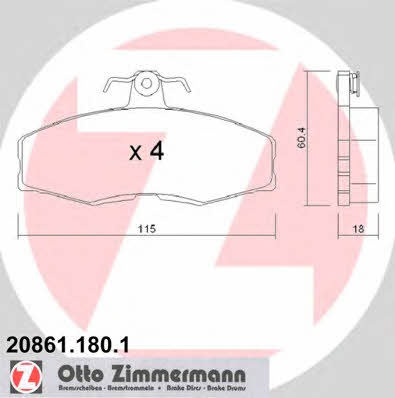 Otto Zimmermann 20861.180.1 Klocki hamulcowe, zestaw 208611801: Dobra cena w Polsce na 2407.PL - Kup Teraz!