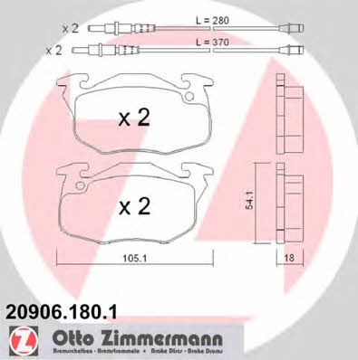 Otto Zimmermann 20906.180.1 Brake Pad Set, disc brake 209061801: Buy near me at 2407.PL in Poland at an Affordable price!