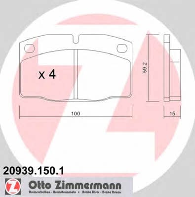 Otto Zimmermann 20939.150.1 Тормозные колодки дисковые, комплект 209391501: Отличная цена - Купить в Польше на 2407.PL!