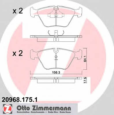 Otto Zimmermann 20968.175.1 Тормозные колодки дисковые, комплект 209681751: Отличная цена - Купить в Польше на 2407.PL!