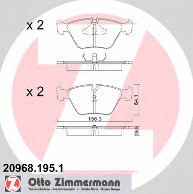 Otto Zimmermann 20968.195.1 Тормозные колодки дисковые, комплект 209681951: Отличная цена - Купить в Польше на 2407.PL!