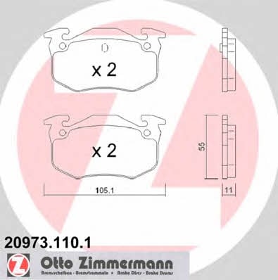 Otto Zimmermann 20973.110.1 Тормозные колодки дисковые, комплект 209731101: Отличная цена - Купить в Польше на 2407.PL!