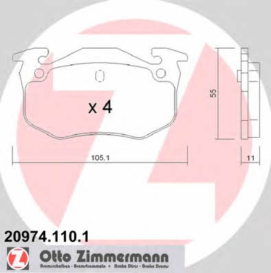 Otto Zimmermann 20974.110.1 Brake Pad Set, disc brake 209741101: Buy near me in Poland at 2407.PL - Good price!