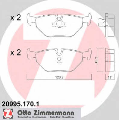 Otto Zimmermann 20995.170.1 Brake Pad Set, disc brake 209951701: Buy near me in Poland at 2407.PL - Good price!