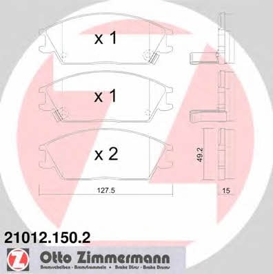 Otto Zimmermann 21012.150.2 Brake Pad Set, disc brake 210121502: Buy near me in Poland at 2407.PL - Good price!