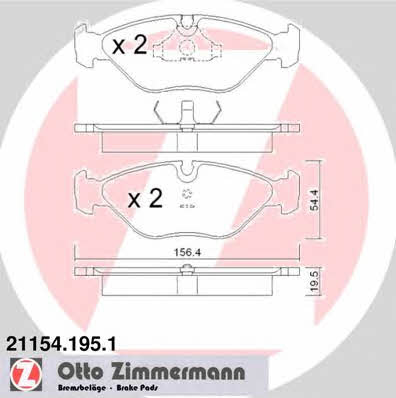 Otto Zimmermann 21154.195.1 Тормозные колодки дисковые, комплект 211541951: Отличная цена - Купить в Польше на 2407.PL!