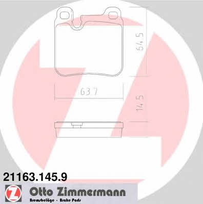 Otto Zimmermann 21163.145.9 Brake Pad Set, disc brake 211631459: Buy near me in Poland at 2407.PL - Good price!