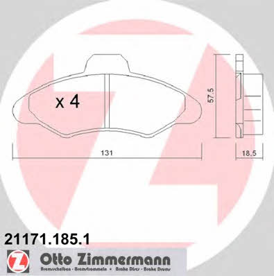 Otto Zimmermann 21171.185.1 Тормозные колодки дисковые, комплект 211711851: Отличная цена - Купить в Польше на 2407.PL!