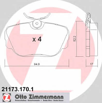 Otto Zimmermann 21173.170.1 Klocki hamulcowe, zestaw 211731701: Dobra cena w Polsce na 2407.PL - Kup Teraz!