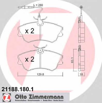 Otto Zimmermann 21188.180.1 Тормозные колодки дисковые, комплект 211881801: Отличная цена - Купить в Польше на 2407.PL!
