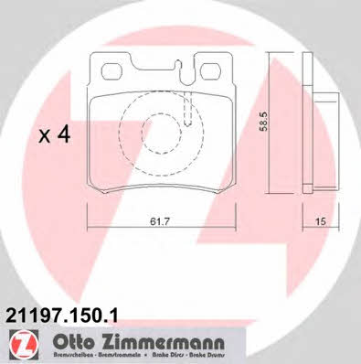 Otto Zimmermann 21197.150.1 Тормозные колодки дисковые, комплект 211971501: Отличная цена - Купить в Польше на 2407.PL!