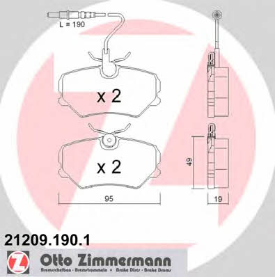 Otto Zimmermann 21209.190.1 Brake Pad Set, disc brake 212091901: Buy near me in Poland at 2407.PL - Good price!