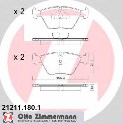 Otto Zimmermann 21211.180.1 Тормозные колодки дисковые, комплект 212111801: Отличная цена - Купить в Польше на 2407.PL!