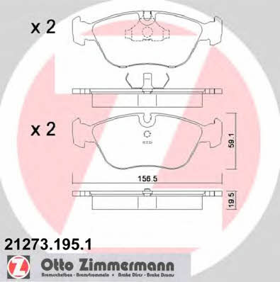 Otto Zimmermann 21273.195.1 Тормозные колодки дисковые, комплект 212731951: Отличная цена - Купить в Польше на 2407.PL!