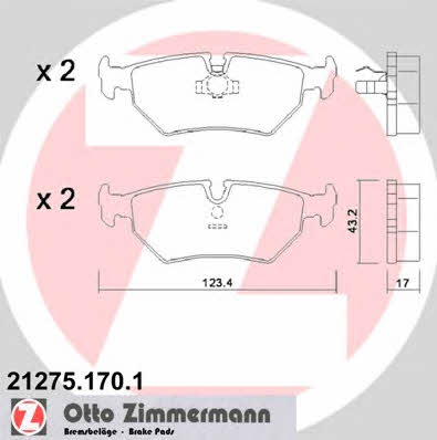 Otto Zimmermann 21275.170.1 Brake Pad Set, disc brake 212751701: Buy near me in Poland at 2407.PL - Good price!