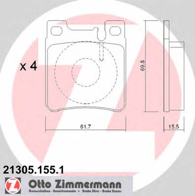 Otto Zimmermann 21305.155.1 Тормозные колодки дисковые, комплект 213051551: Отличная цена - Купить в Польше на 2407.PL!