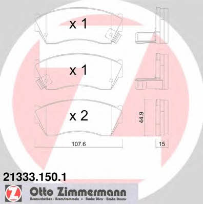 Otto Zimmermann 21333.150.1 Тормозные колодки дисковые, комплект 213331501: Отличная цена - Купить в Польше на 2407.PL!