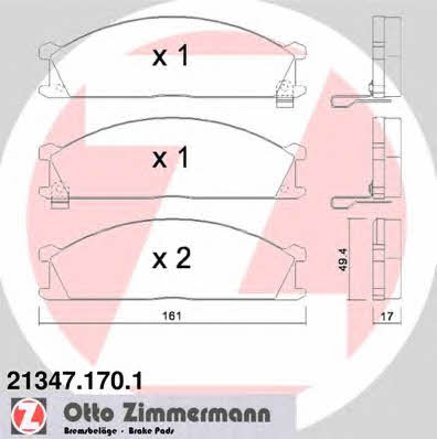 Otto Zimmermann 21347.170.1 Тормозные колодки дисковые, комплект 213471701: Отличная цена - Купить в Польше на 2407.PL!