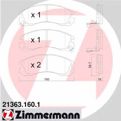 Otto Zimmermann 21363.160.1 Brake Pad Set, disc brake 213631601: Buy near me in Poland at 2407.PL - Good price!