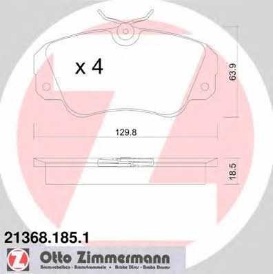 Otto Zimmermann 21368.185.1 Тормозные колодки дисковые, комплект 213681851: Отличная цена - Купить в Польше на 2407.PL!