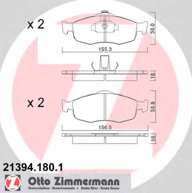 Otto Zimmermann 21394.180.1 Scheibenbremsbeläge, Set 213941801: Bestellen Sie in Polen zu einem guten Preis bei 2407.PL!