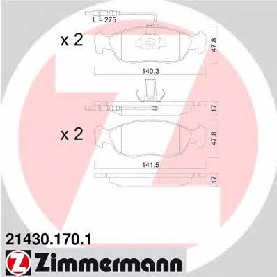 Otto Zimmermann 21430.170.1 Brake Pad Set, disc brake 214301701: Buy near me in Poland at 2407.PL - Good price!