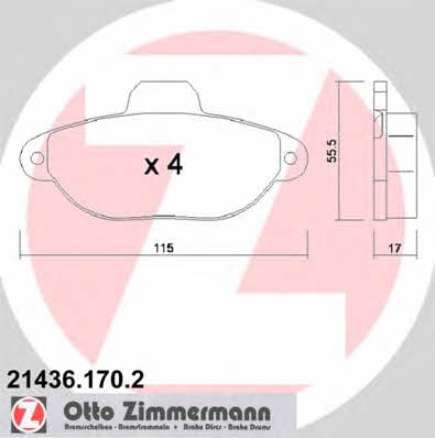 Otto Zimmermann 21436.170.2 Brake Pad Set, disc brake 214361702: Buy near me in Poland at 2407.PL - Good price!