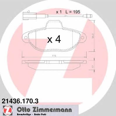 Otto Zimmermann 21436.170.3 Тормозные колодки дисковые, комплект 214361703: Отличная цена - Купить в Польше на 2407.PL!