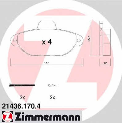 Otto Zimmermann 21436.170.4 Brake Pad Set, disc brake 214361704: Buy near me in Poland at 2407.PL - Good price!