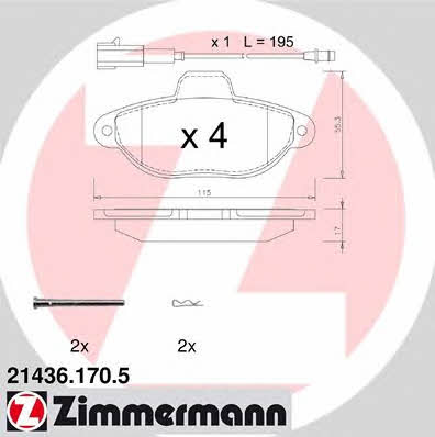 Otto Zimmermann 21436.170.5 Brake Pad Set, disc brake 214361705: Buy near me at 2407.PL in Poland at an Affordable price!