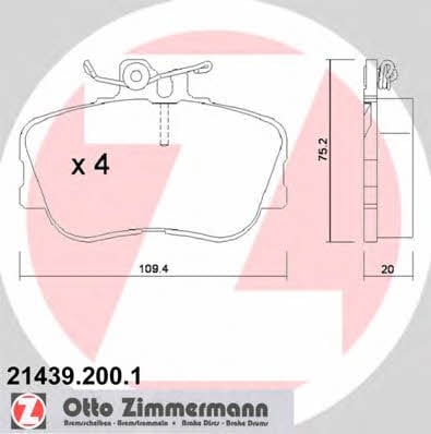 Otto Zimmermann 21439.200.1 Brake Pad Set, disc brake 214392001: Buy near me in Poland at 2407.PL - Good price!