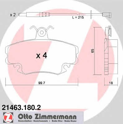 Otto Zimmermann 21463.180.2 Тормозные колодки дисковые, комплект 214631802: Отличная цена - Купить в Польше на 2407.PL!