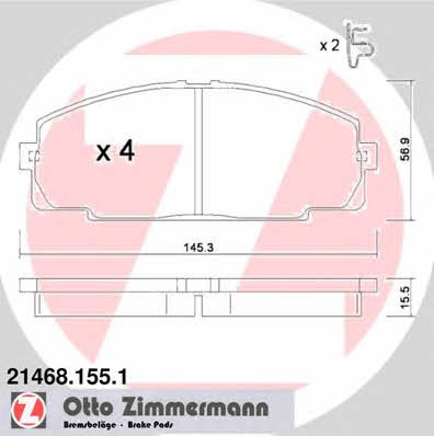 Otto Zimmermann 21468.155.1 Brake Pad Set, disc brake 214681551: Buy near me in Poland at 2407.PL - Good price!