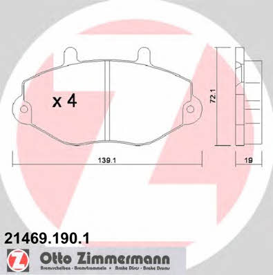 Otto Zimmermann 21469.190.1 Brake Pad Set, disc brake 214691901: Buy near me in Poland at 2407.PL - Good price!