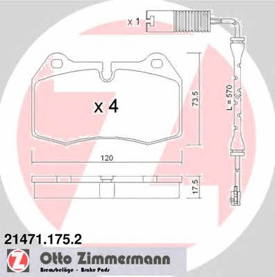 Otto Zimmermann 21471.175.2 Тормозные колодки дисковые, комплект 214711752: Отличная цена - Купить в Польше на 2407.PL!