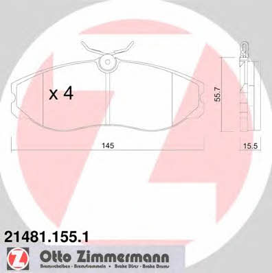Otto Zimmermann 21481.155.1 Brake Pad Set, disc brake 214811551: Buy near me at 2407.PL in Poland at an Affordable price!