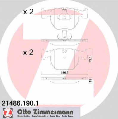 Otto Zimmermann 21486.190.1 Тормозные колодки дисковые, комплект 214861901: Отличная цена - Купить в Польше на 2407.PL!