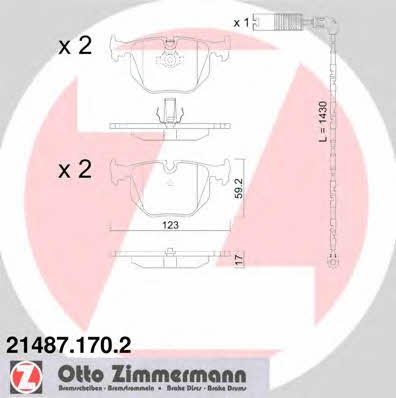 Otto Zimmermann 21487.170.2 Гальмівні колодки, комплект 214871702: Приваблива ціна - Купити у Польщі на 2407.PL!