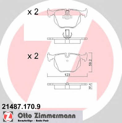 Otto Zimmermann 21487.170.9 Тормозные колодки дисковые, комплект 214871709: Отличная цена - Купить в Польше на 2407.PL!