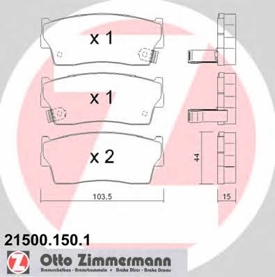 Otto Zimmermann 21500.150.1 Тормозные колодки дисковые, комплект 215001501: Отличная цена - Купить в Польше на 2407.PL!
