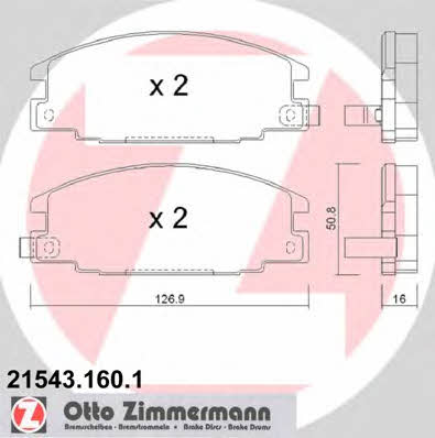 Otto Zimmermann 21543.160.1 Brake Pad Set, disc brake 215431601: Buy near me in Poland at 2407.PL - Good price!