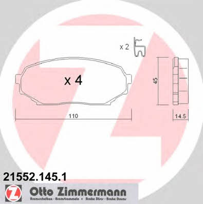 Otto Zimmermann 21552.145.1 Гальмівні колодки, комплект 215521451: Приваблива ціна - Купити у Польщі на 2407.PL!